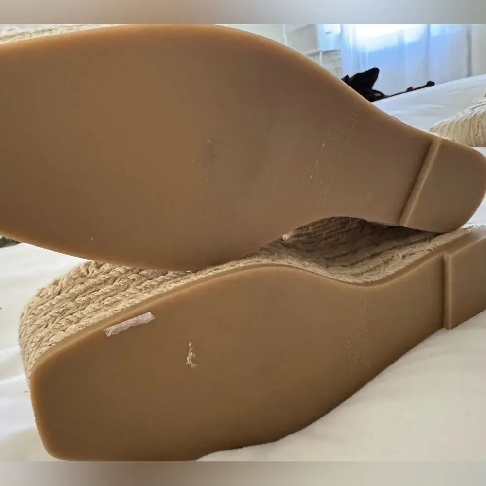 Polo Ralph Lauren Cream Macrame Wedge Espadrille